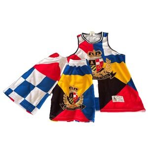 Acapulco Gold Men's Size S Vintage 80's‎ Logo Crest Nautical Flags Top & Shorts